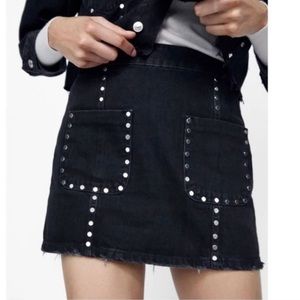 Western Studded Denim Skirt